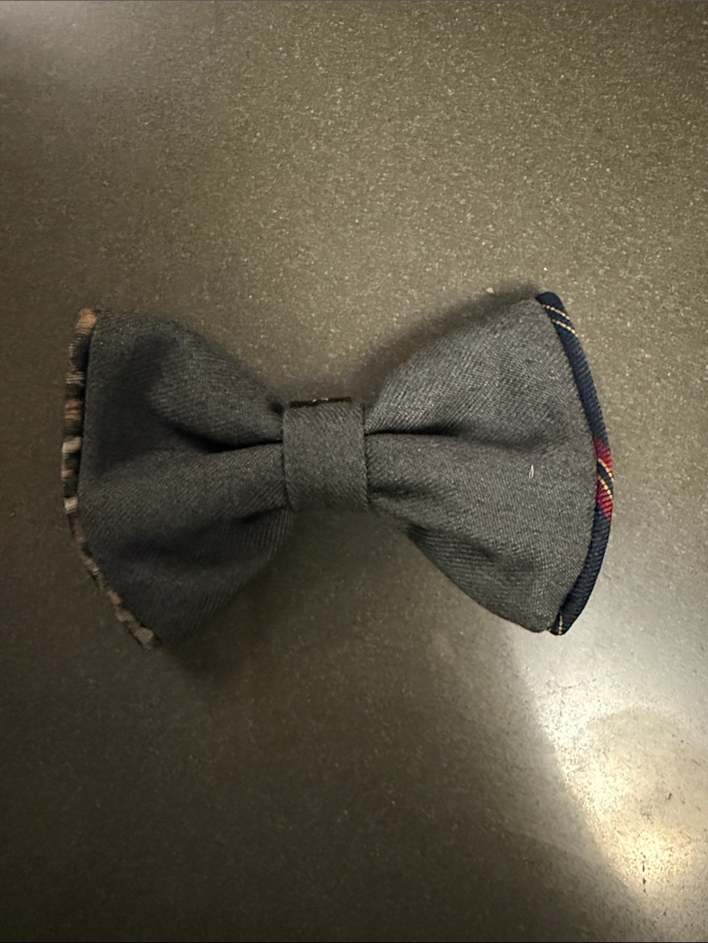 Vanities Men's Gray Bow Tie with Plaid Trim - Unbranded